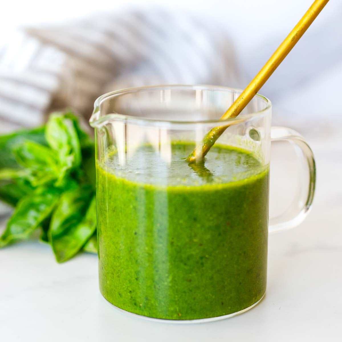 Blender Basil Vinaigrette: Quick, Dairy-Free & Light
